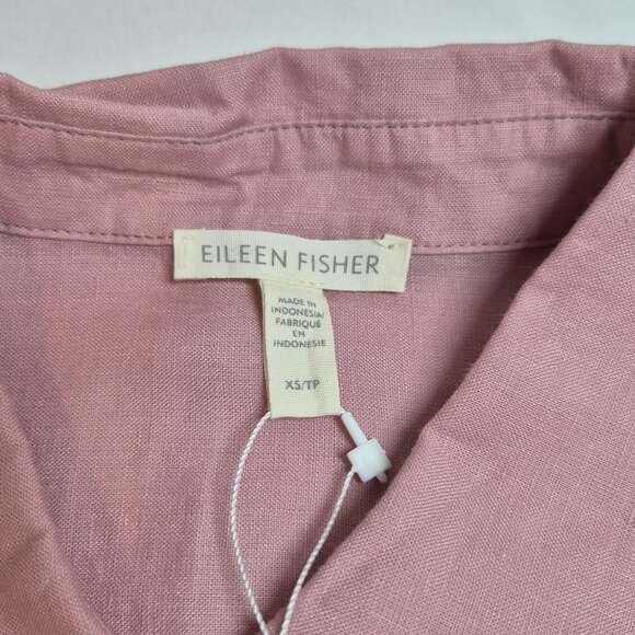 Eileen Fisher Women's Shirt Size Classic Long Sleeve Button Up Pink Pale (60) - Picture 7 of 12